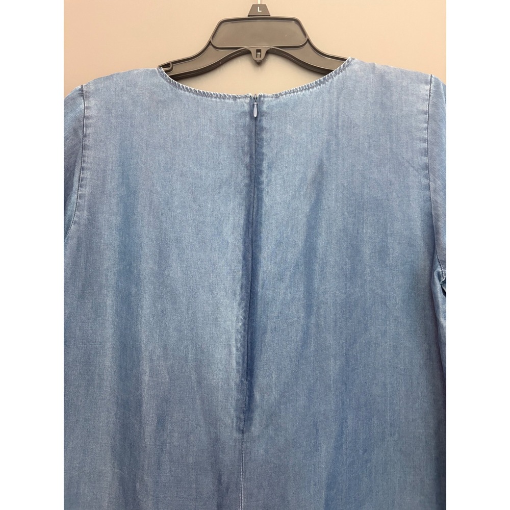 Johnston & Murphy Womens Blue Tencel Denim Bell Sleeve Dress 45-1520 Size S - Picture 4 of 7